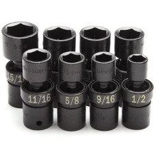 SK Hand Tools 34301 8-Piece 1/2-Inch Drive 6 Point Swivel Fractional Impact Socket Set