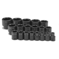 19 Pc 1/2-Inch Drive Regular Impact 3/8-Inch to1-1/2-Inch SK Socket Set 4039