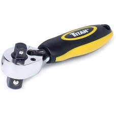 Titan 12051 3/8-Inch and 1/2-Inch Dual Drive x 5-1/2-Inch 72-Tooth Dual Head Stubby Ratchet